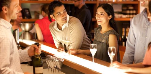 couple enjoying a tasting at Domaine Chandon